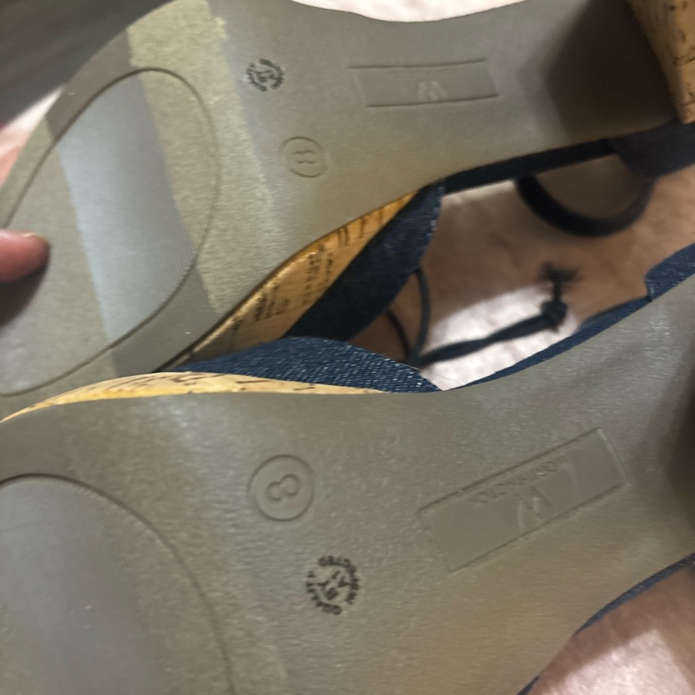 Worthington Navy Denim Block Heel Shoes - Picture 6 of 6